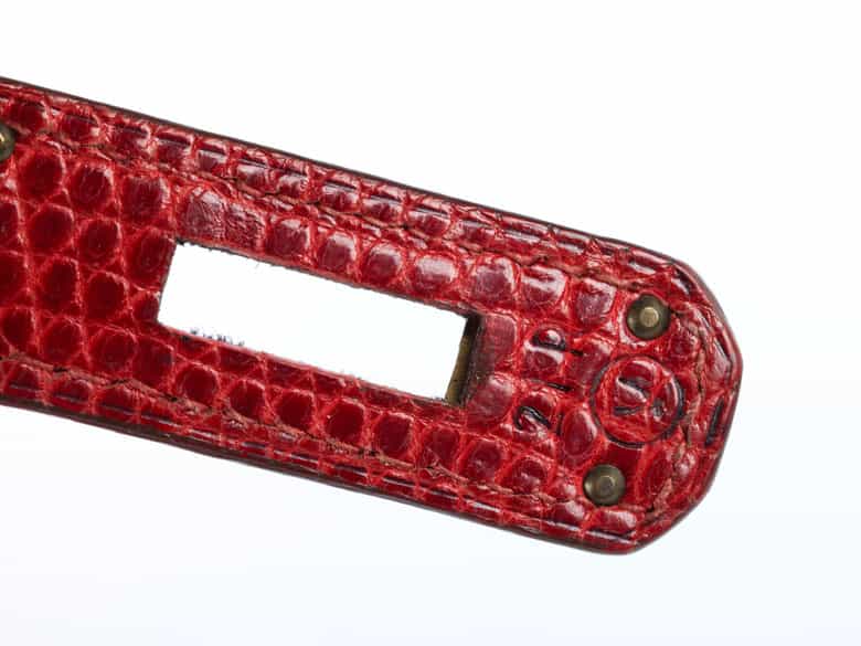 Detailabbildung: Hermès Kelly Bag Echse „Rouge“