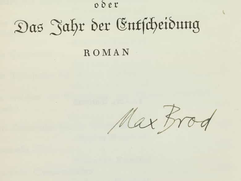 Detailabbildung: Max Brod: Vier handsignierte Bücher