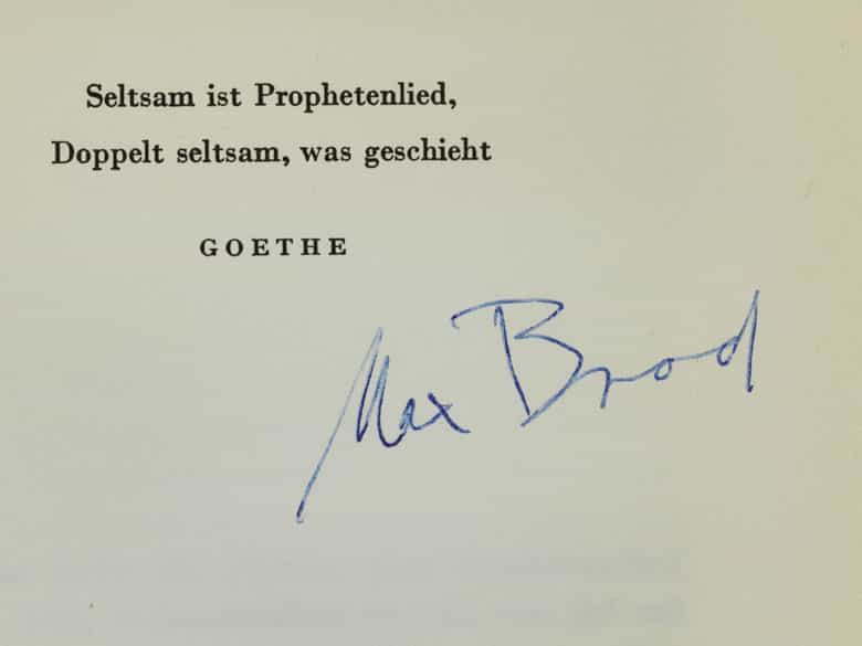 Detailabbildung: Max Brod: Vier handsignierte Bücher