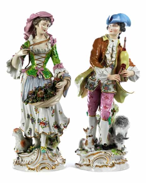 Detailabbildung: Paar große Porzellanfiguren