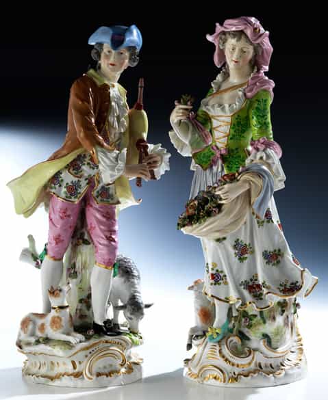 Detailabbildung: Paar große Porzellanfiguren