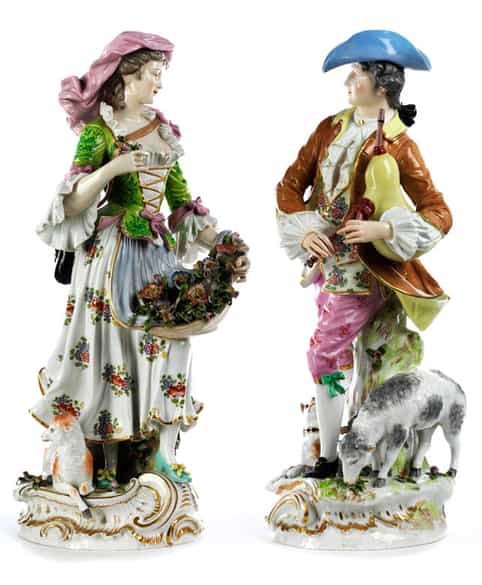 Detailabbildung: Paar große Porzellanfiguren