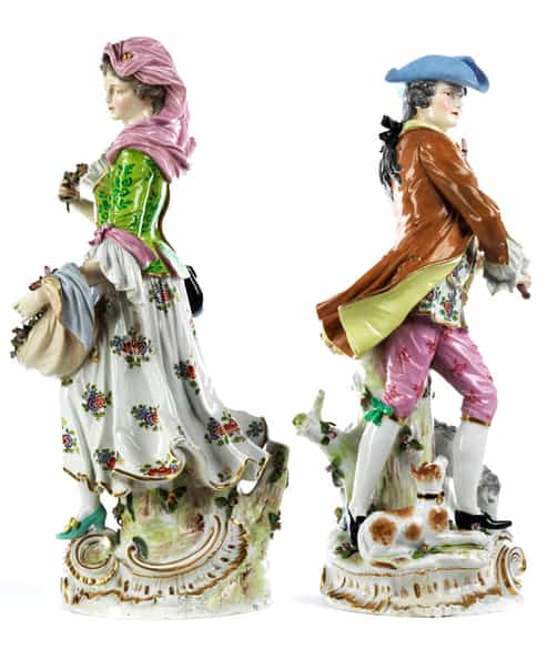 Detailabbildung: Paar große Porzellanfiguren