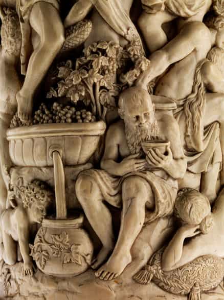 Detailabbildung: Großer Elfenbeinhumpen mit Bacchanal