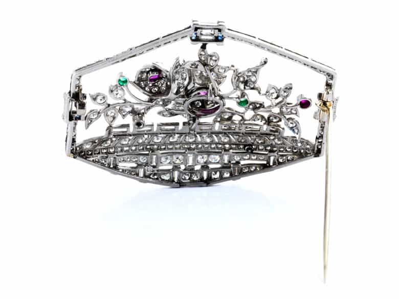 Detailabbildung: Blumenkorb-Diamantbrosche