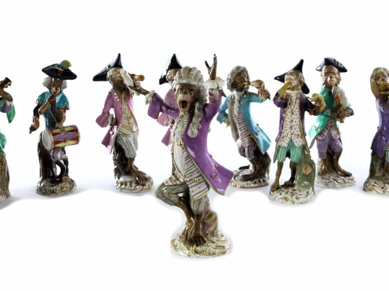 Detailabbildung: 17 Figuren der Meissener „Affenkapelle“