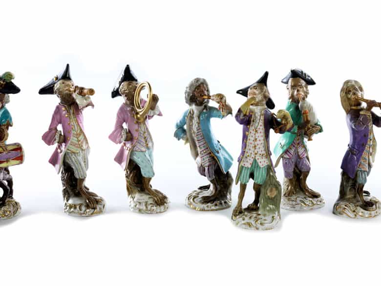 Detailabbildung: 17 Figuren der Meissener „Affenkapelle“