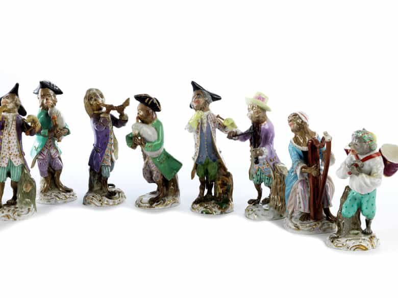 Detailabbildung: 17 Figuren der Meissener „Affenkapelle“