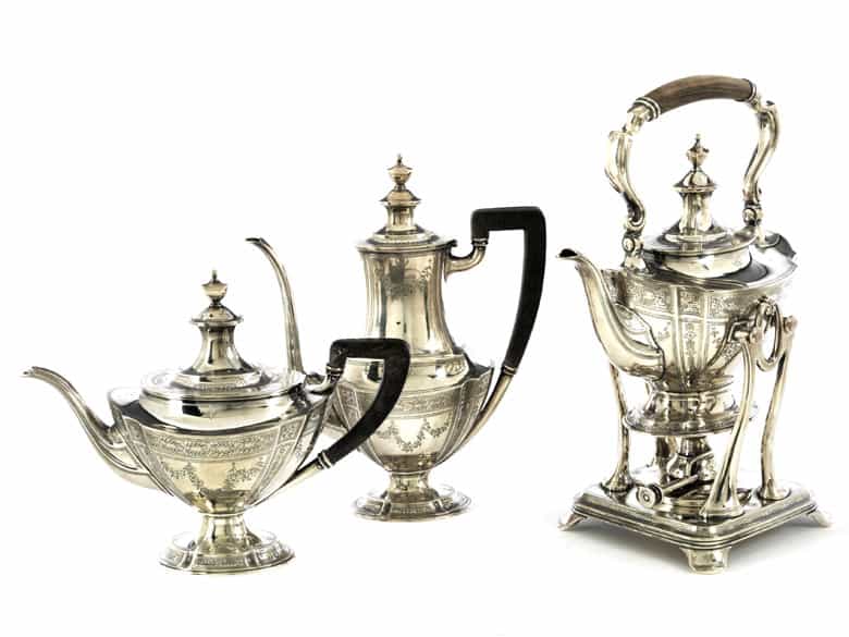 Detailabbildung: Großes silbernes Tiffany Service