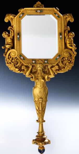 Detailabbildung: Seltener Handspiegel aus Gold