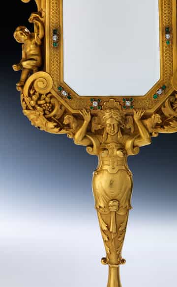 Detailabbildung: Seltener Handspiegel aus Gold
