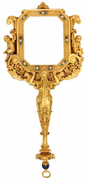 Detailabbildung: Seltener Handspiegel aus Gold