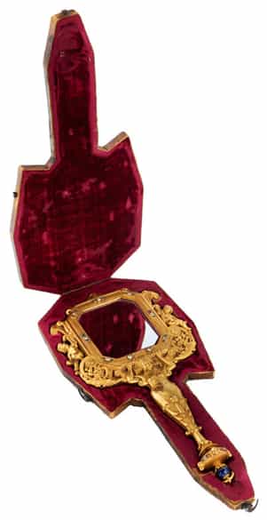 Detailabbildung: Seltener Handspiegel aus Gold