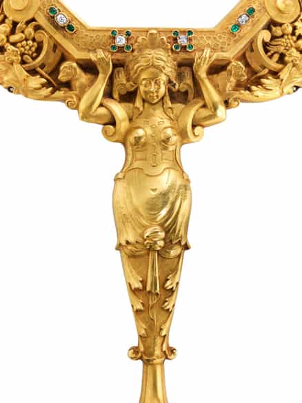 Detailabbildung: Seltener Handspiegel aus Gold