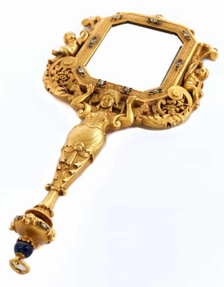 Detailabbildung: Seltener Handspiegel aus Gold