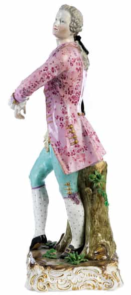 Detailabbildung: Große Meissen-Figur eines Edelmannes