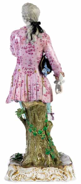 Detailabbildung: Große Meissen-Figur eines Edelmannes