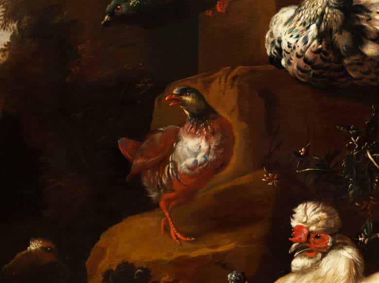 Detailabbildung: Melchior de Hondecoeter, 1636 Utrecht – 1695 Amsterdam, zug.