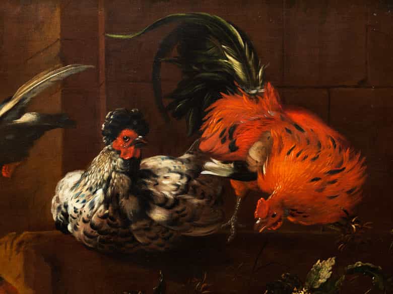 Detailabbildung: Melchior de Hondecoeter, 1636 Utrecht – 1695 Amsterdam, zug.