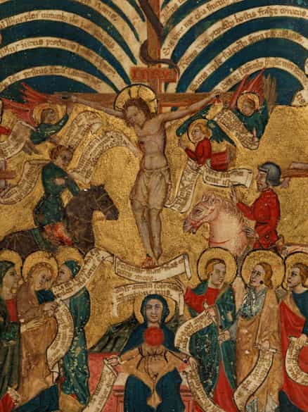 Detailabbildung: Seltenes Pergamentbildblatt aus einem Antiphon des 15. Jahrhunderts