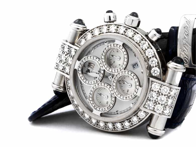 Detailabbildung: CHOPARD-Chronograph „IMPERIALE” in Weißgold mit Brillanten