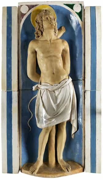 Detailabbildung: Musealer Majolika-Altar von Andrea Della Robbia, 1435 - 1525