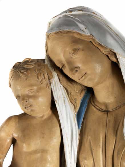 Detailabbildung: Musealer Majolika-Altar von Andrea Della Robbia, 1435 - 1525