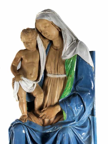 Detailabbildung: Musealer Majolika-Altar von Andrea Della Robbia, 1435 - 1525