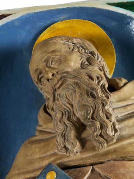 Detailabbildung: Musealer Majolika-Altar von Andrea Della Robbia, 1435 - 1525
