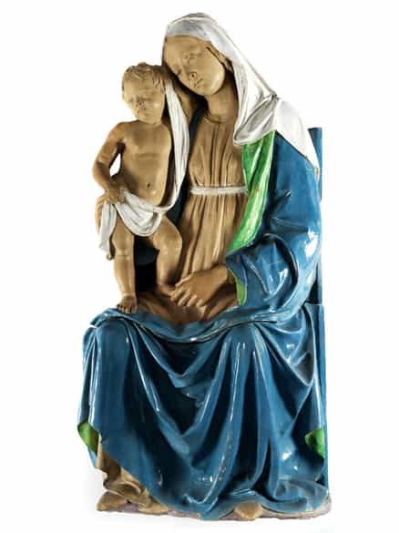 Detailabbildung: Musealer Majolika-Altar von Andrea Della Robbia, 1435 - 1525