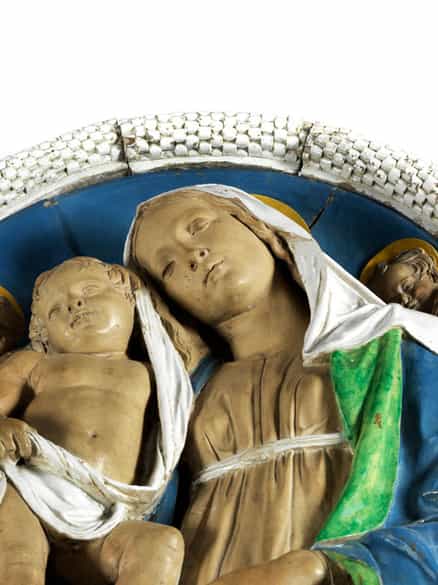 Detailabbildung: Musealer Majolika-Altar von Andrea Della Robbia, 1435 - 1525