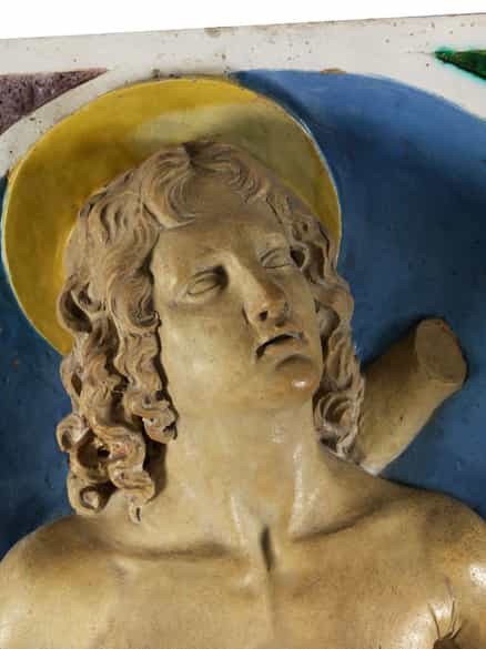 Detailabbildung: Musealer Majolika-Altar von Andrea Della Robbia, 1435 - 1525