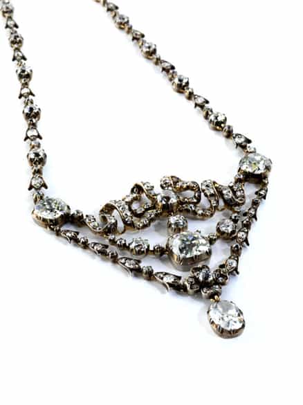 Detailabbildung: Seltenes antikes Diamantcollier