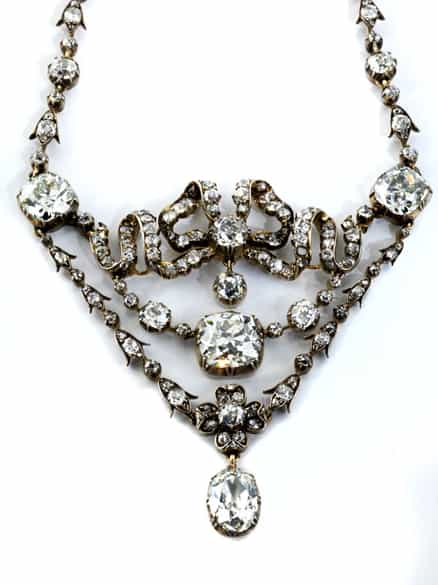 Detailabbildung: Seltenes antikes Diamantcollier