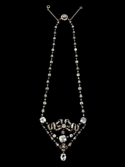 Detailabbildung: Seltenes antikes Diamantcollier
