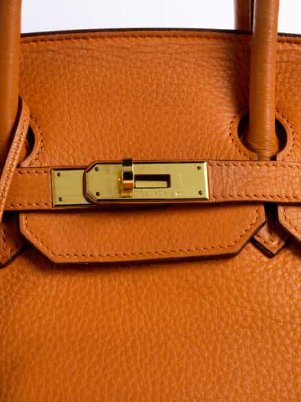 Detailabbildung: Hermès Birkin-Bag 35 cm „Orange“