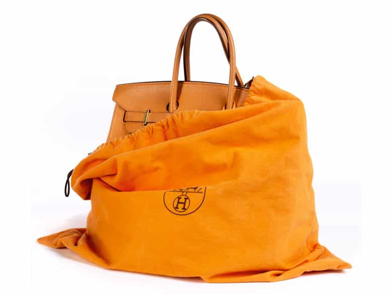 Detailabbildung: Hermès Birkin-Bag 35 cm „Orange“