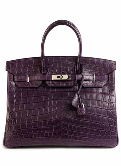 Detailabbildung: Hermès Birkin 35 cm Kroko „Amethyste“