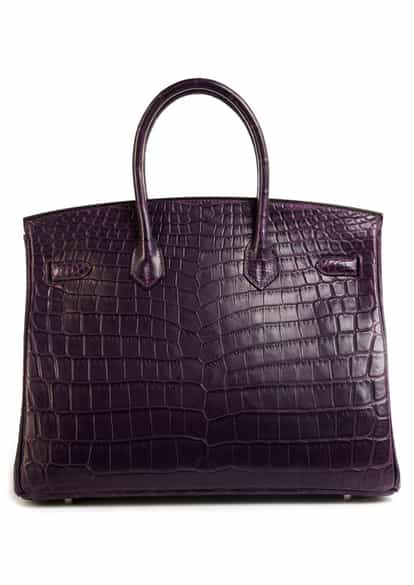 Detailabbildung: Hermès Birkin 35 cm Kroko „Amethyste“