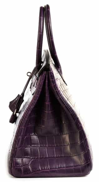 Detailabbildung: Hermès Birkin 35 cm Kroko „Amethyste“