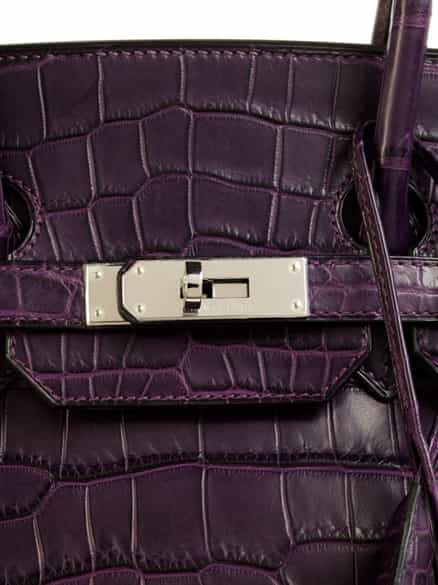 Detailabbildung: Hermès Birkin 35 cm Kroko „Amethyste“