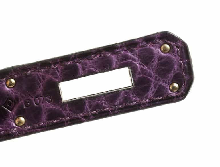 Detailabbildung: Hermès Birkin 35 cm Kroko „Amethyste“
