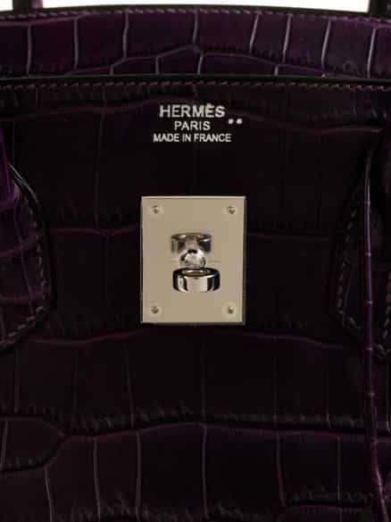 Detailabbildung: Hermès Birkin 35 cm Kroko „Amethyste“