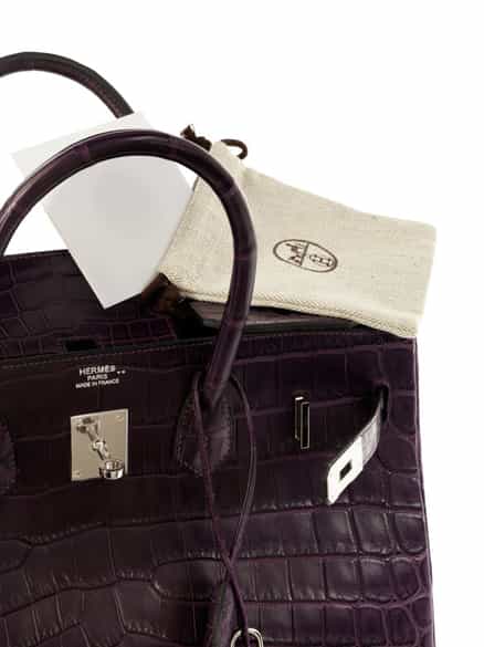 Detailabbildung: Hermès Birkin 35 cm Kroko „Amethyste“