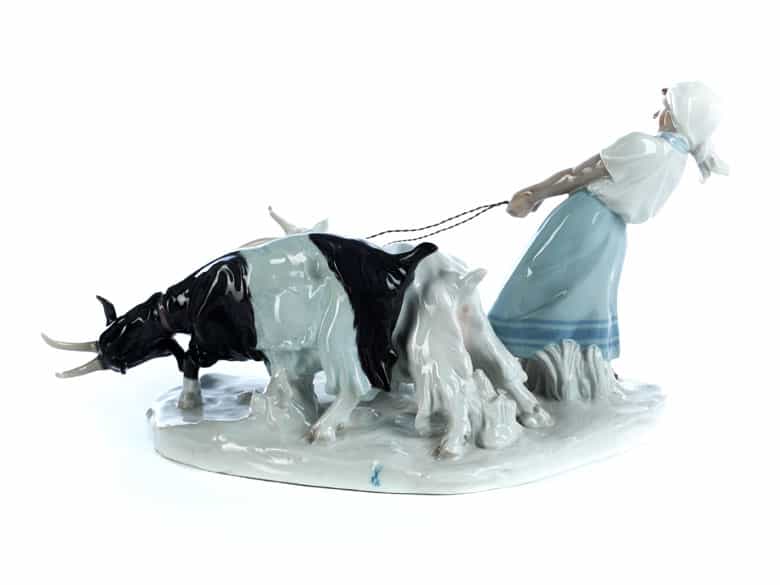 Detailabbildung: Meissen-Porzellanfigurengruppe „Mädchen mit Ziegen“