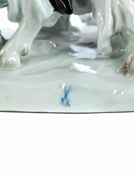 Detailabbildung: Meissen-Porzellanfigurengruppe „Mädchen mit Ziegen“