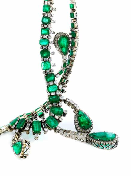 Detailabbildung: Smaragd-Diamantcollier