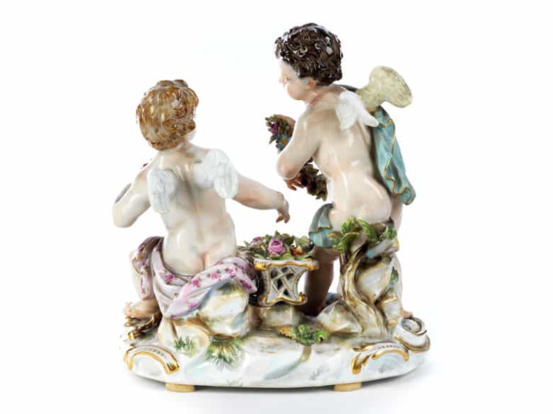 Detailabbildung: Meissener Porzellanfigurengruppe