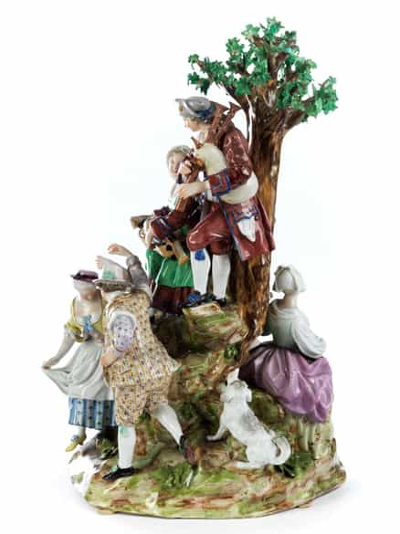 Detailabbildung: Große Meissener Porzellanfigurengruppe