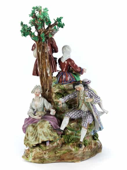 Detailabbildung: Große Meissener Porzellanfigurengruppe
